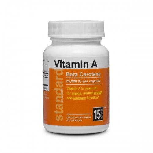 Vitamín A - Betakarotén - 25 000 IU - 60 kapsúl