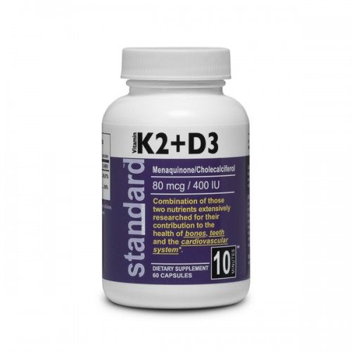 Vitamín K2 + D3 - MK7 80 mcg/400 IU - 60 kapsúl